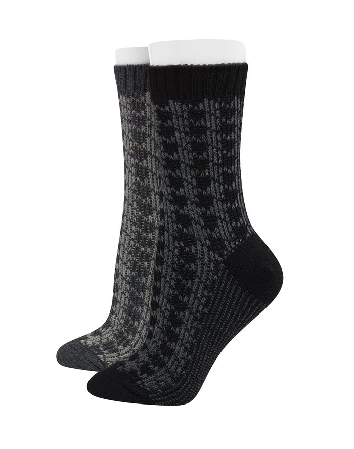 Calcetines Champion Mujer - Outdoor Midweight Houndstooth Crew With Wool 2-Pairs ( Negras ) 2738051-